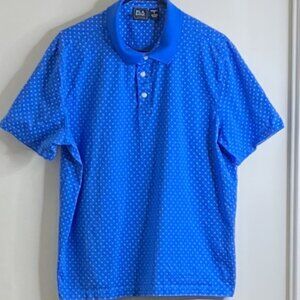 Jos.A.Bank Traveler 1/4 button polo shirt size Men's L blue/white